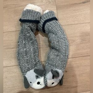 Gray Knit Animal Socks